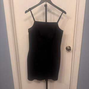 Express Black Mini Dress Size 7/8 Stretch Bodycon Adjustable Straps